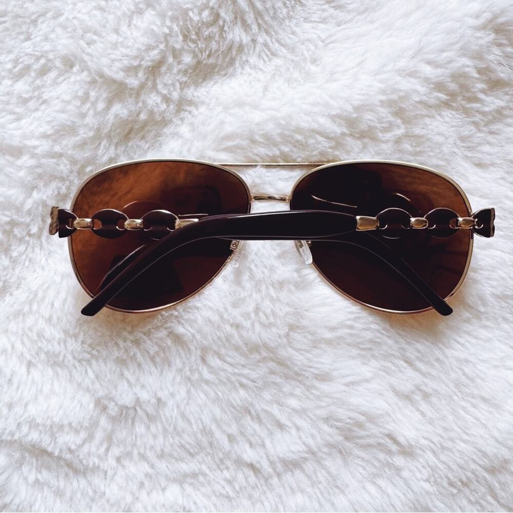 Brooklyn Brown Sleek Aviator Sunglasses - Picture 10 of 10